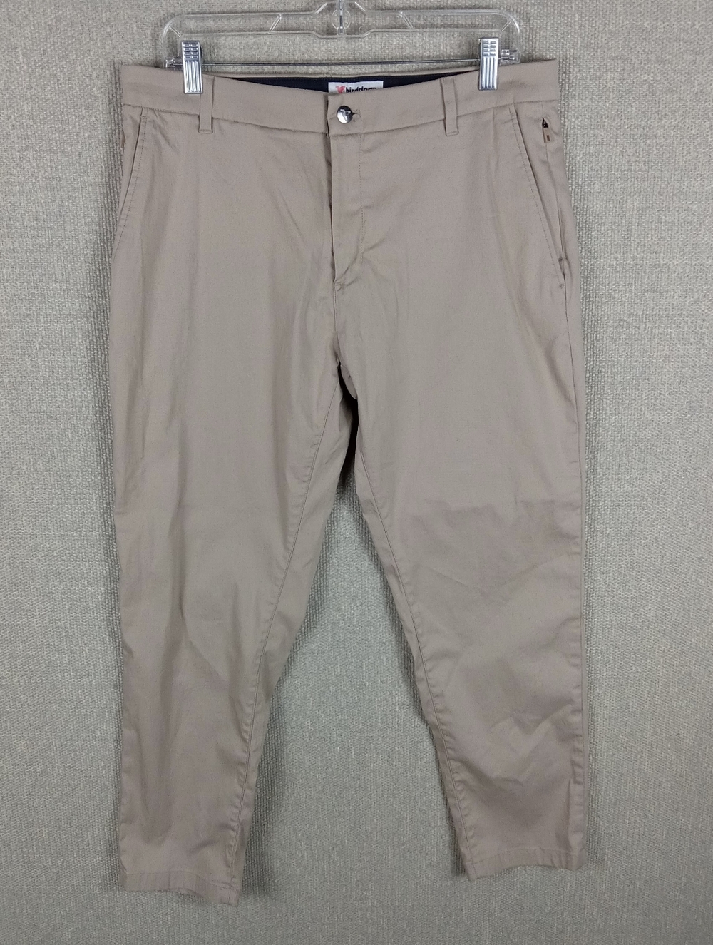 Birddogs Pants Mens 34x28 Beige Khakis Chino Stretch Golf Performance Pockets